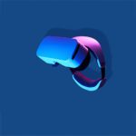 Vr headset on blue background
