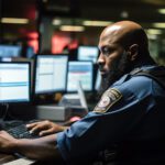 First Responder Working in Dispatch Office